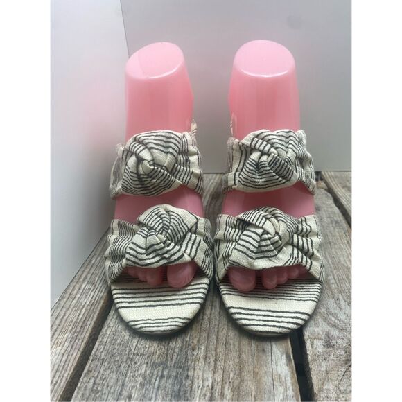 Dolce Vita Striped Knot Sandals Women’s Size 8 Block Heel Slip On Summer Shoes - Picture 2 of 8
